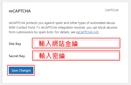 Contact Form 7 reCAPTCHA