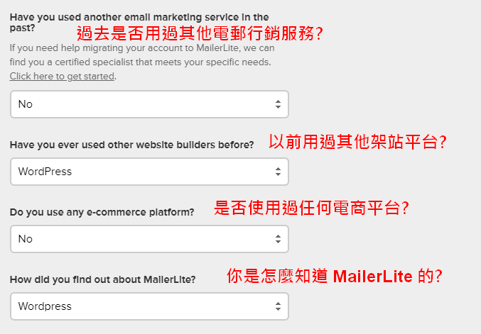 MailerLite 註冊