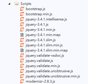 預設加入了 jQuery 及 Bootstrap 的元件