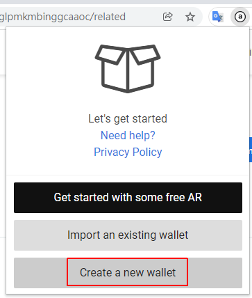 點擊「Create a new wallet」可快速建立一個錢包